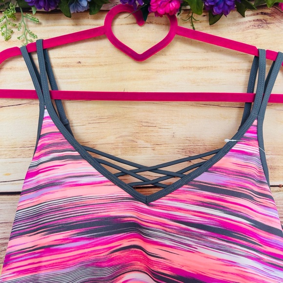 Free Country Women’s Plus Colorful Space Dye Tankini Swim Top 2X (20W-22W) NEW - Picture 8 of 14